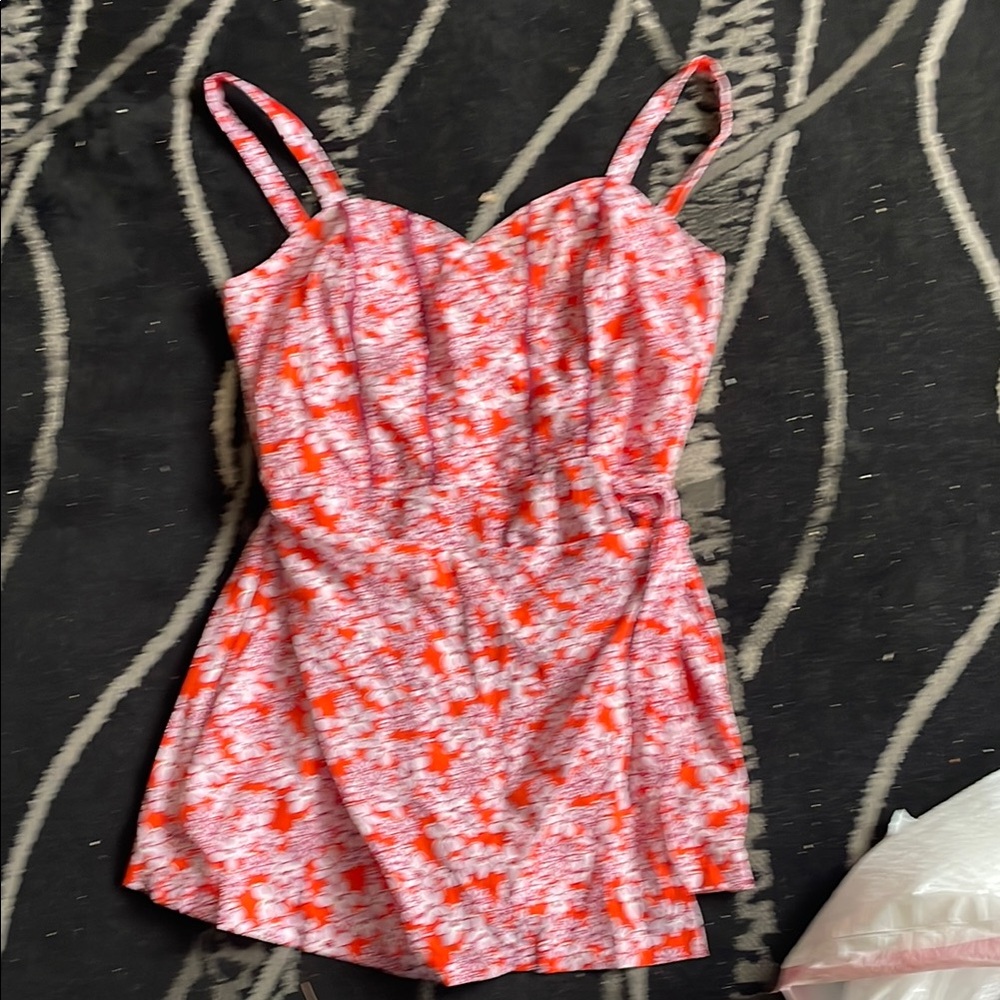 Floral dress - orange and purple